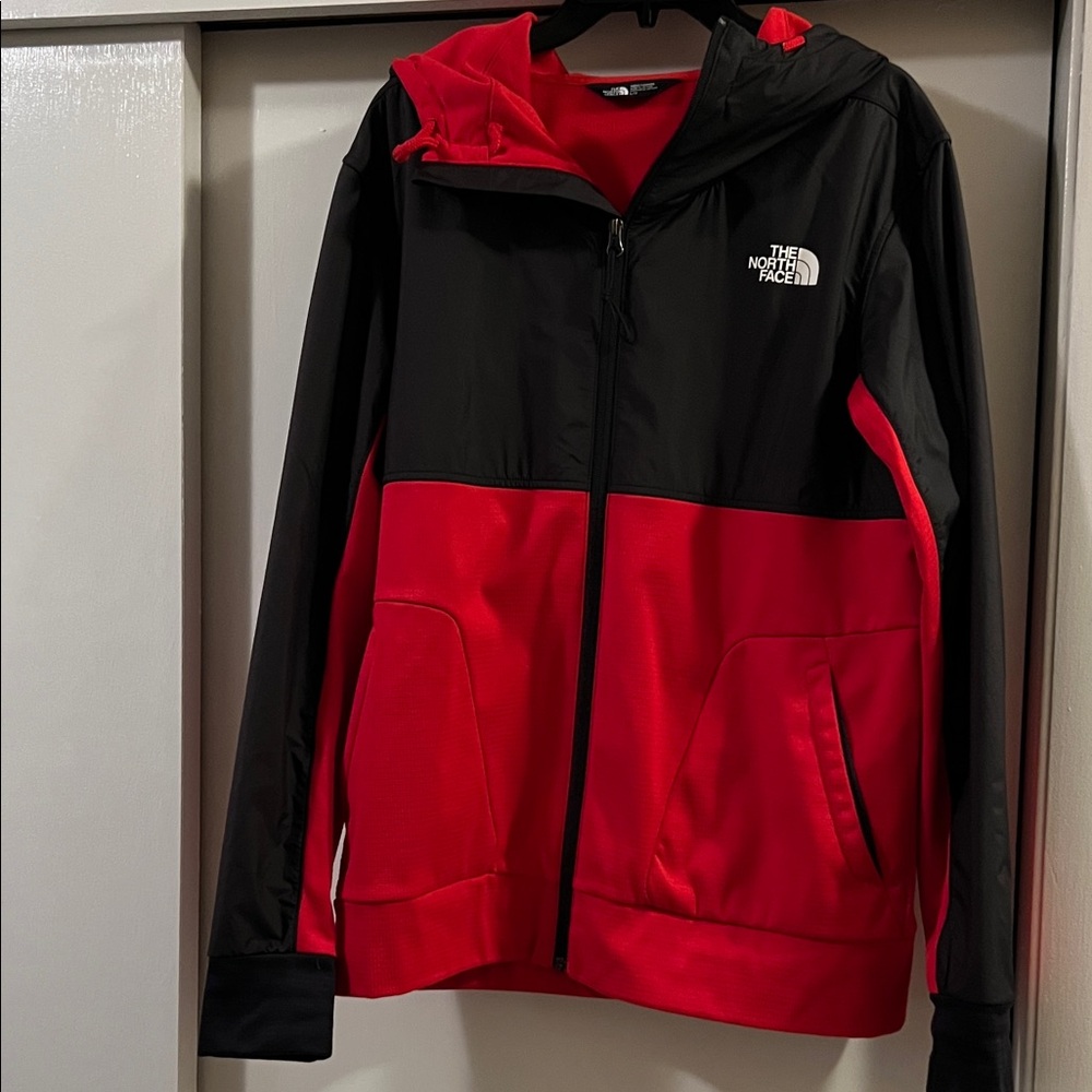 The North Face Black and Red Hooded Jacket